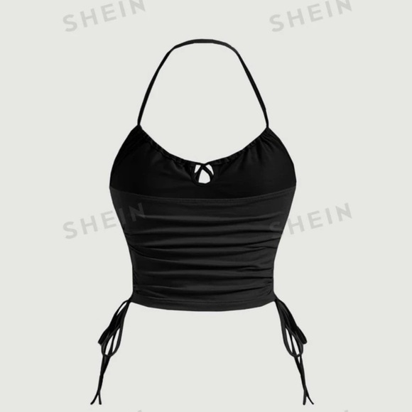 Solid Drawstring Side
Halter Top - Picture 2 of 2